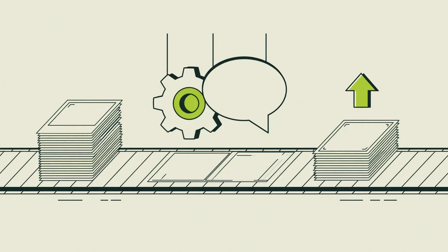 The automation loop behind full-service AI slideshow tools: sourcing images, writing hooks, and publishing on a schedule